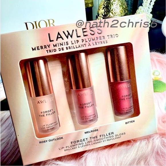 Lawless Merry Minis Lip plumping line smoothing gloss trio. NIB